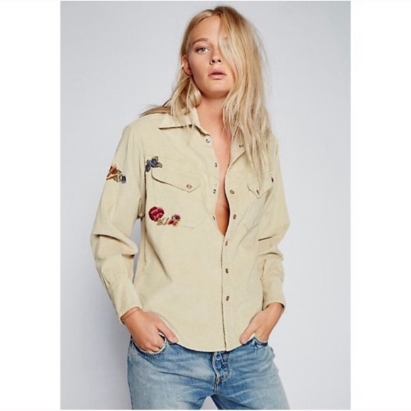 Free People Harley Embroidered Corduroy Shirt - Picture 5 of 7